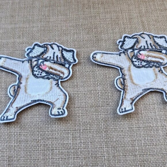 Lot of 2 Patches DOG Dance Iron On Patches Multi Color Embroidery Patches - Picture 4 of 10